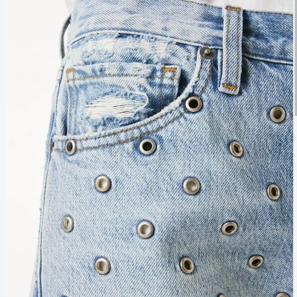 FRAME Le Slouch Crop All Over Grommet Fitzgerald | Womens Straight Size 32 - Picture 6 of 6